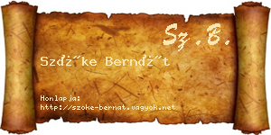 Szőke Bernát névjegykártya