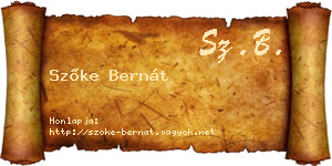 Szőke Bernát névjegykártya